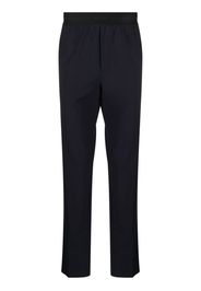 MSGM logo-waistband straight-leg trousers - Blu