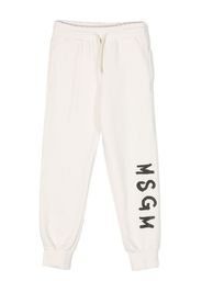 MSGM Kids logo-print cotton track pants - Toni neutri