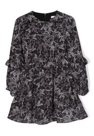 MSGM Kids star-print ruffled-detail dress - Nero