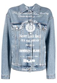 MSGM text-print denim jacket - Blu