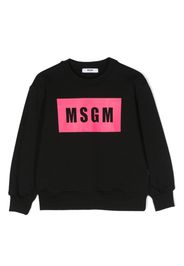 MSGM Kids logo-print cotton sweatshirt - Nero