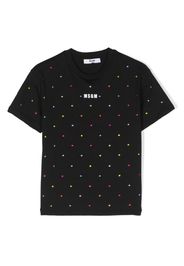 MSGM Kids logo-print rhinestone-embellished T-shirt - Nero