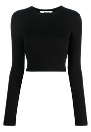 MSGM cut-out cropped cotton T-shirt - Nero