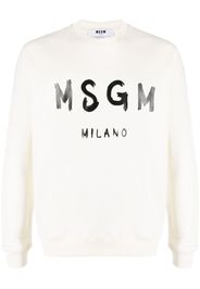 MSGM logo-print cotton sweatshirt - Bianco