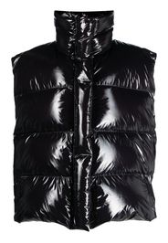 MSGM glossy padded zip-up gilet - Nero