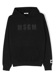 MSGM Kids logo-print rhinestone-embellished hoodie - Nero