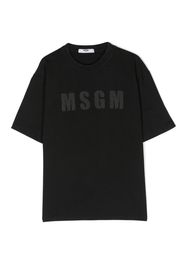 MSGM Kids logo-print rhinestone-embellished T-Shirt - Nero