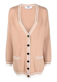 MSGM contrasting-trim knit cardigan - Toni neutri