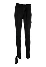 MSGM semi-sheer tied-waist leggings - Nero