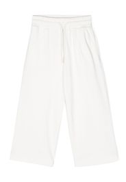 MSGM Kids logo-patch cotton track pants - Bianco