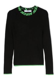 MSGM Kids intarsia-knit ribbed jumper - Nero