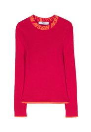 MSGM Kids intarsia-knit ribbed jumper - Rosa