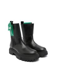 MSGM Kids side-pocket leather boots - Nero