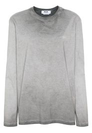 MSGM logo-embroidered cotton T-shirt - Grigio