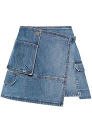 MSGM asymmetric denim mini skirt - Blu