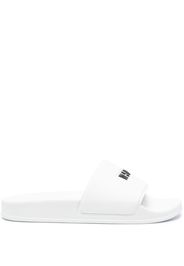 MSGM logo-embossed slides - Bianco