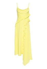 MSGM Abito asimmetrico con ruches - Giallo