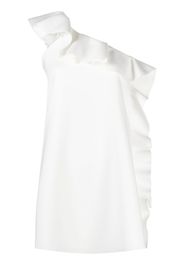 MSGM Abito corto asimmetrico con volant - Bianco