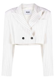 MSGM Blazer crop gessato - Bianco