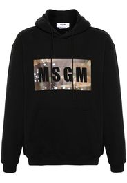 MSGM logo-print cotton hoodie - Nero