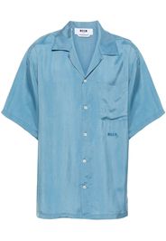 MSGM camp-collar satin shirt - Blu