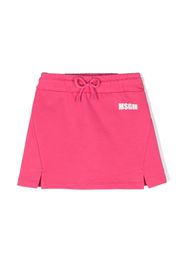 MSGM Kids logo-print jersey skirt - Rosa