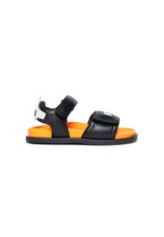 MSGM Kids touch-strap leather sandals - Nero