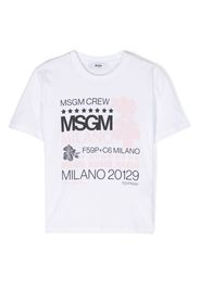 MSGM Kids logo-print cotton T-shirt - Bianco