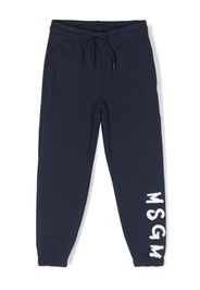 MSGM Kids Pantaloni sportivi con stampa - Blu