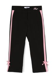 MSGM Kids side-stripe straight-leg trousers - Nero