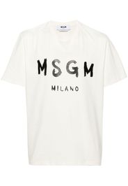 MSGM logo-print cotton T-shirt - Bianco
