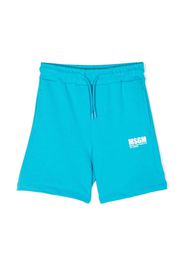 MSGM Kids logo-print shorts - Blu