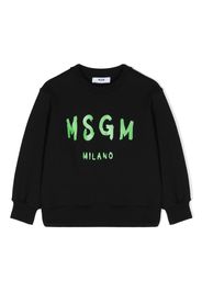 MSGM Kids logo-print cotton sweatshirt - Nero