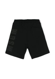 MSGM Kids logo-print cotton shorts - Nero