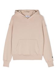 MSGM Kids logo-print cotton hoodie - Toni neutri