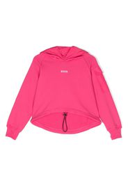 MSGM Kids drawstring-hem cotton hoodie - Rosa