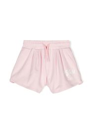 MSGM Kids logo-print cotton shorts - Rosa