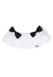 MSGM Kids bow-detailing cropped top - Bianco