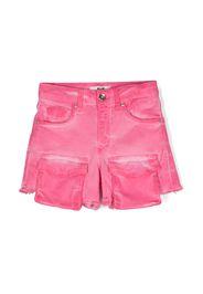 MSGM Kids embroidered-logo twill shorts - Rosa