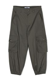 MSGM Kids twill cotton trousers - Verde