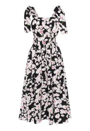 MSGM floral cotton midi dress - Nero