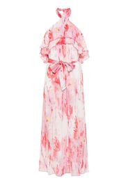 MSGM Abito lungo con stampa astratta - Rosa