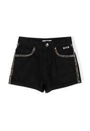 MSGM Kids contrasting-trim denim shorts - Nero