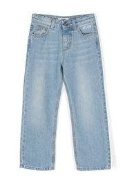 MSGM Kids appliqué-detail logo-embroidered jeans - Blu