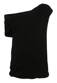 MSGM draped-detail cotton top - Nero