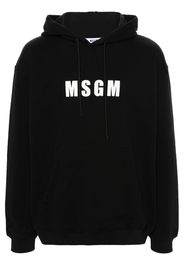 MSGM logo-print cotton hoodie - Nero