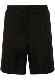MSGM logo-embroidered satin shorts - Nero