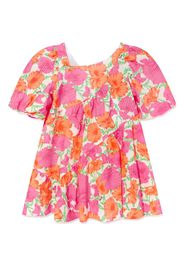 MSGM Kids floral-print seersucker dress - Rosa