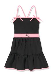 MSGM Kids contrasting-trim cotton dress - Nero