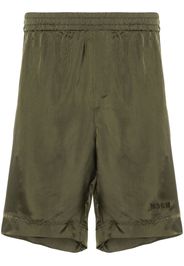 MSGM embroidered-logo track shorts - Verde